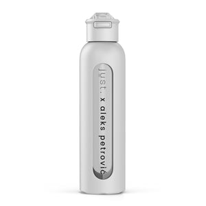 1L Glass Water Bottle with Straw x Aleks Petrović