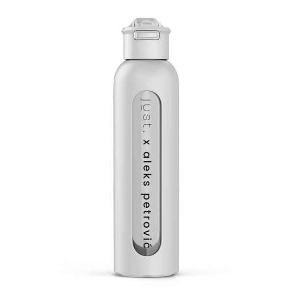 1L Glass Water Bottle with Straw x Aleks Petrović