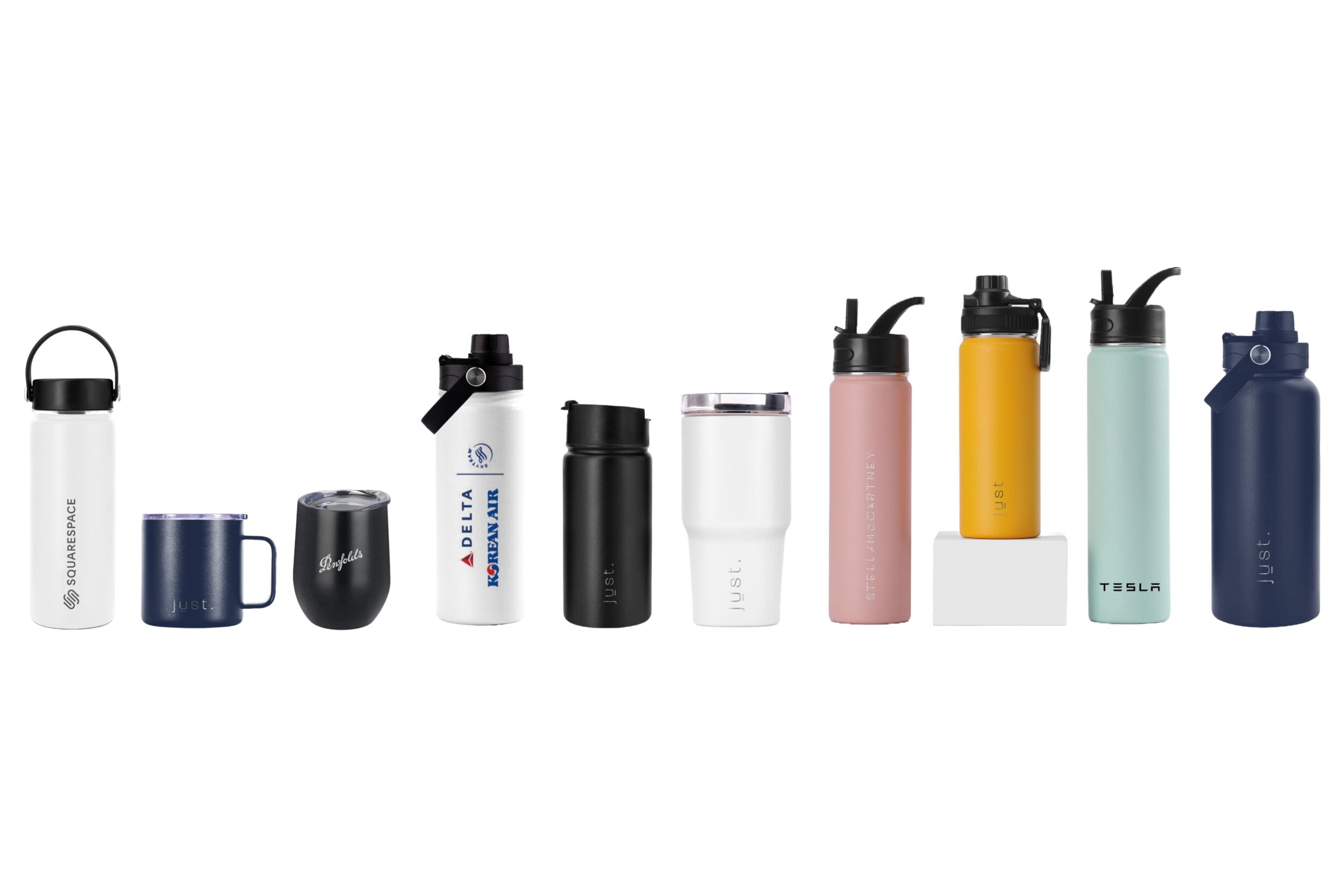 Set of blue aqua logos labels for water bottles Vector Image